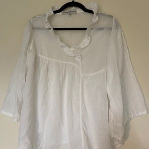 JP and Mattie White Ruffled Blouse